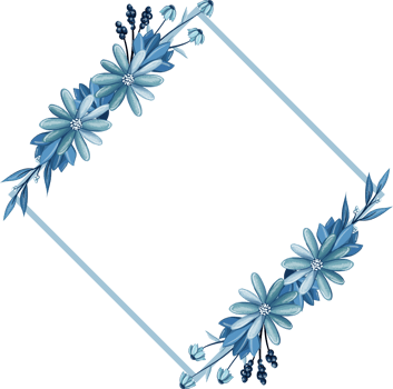 Blue Floral Bouquet With Watercolor png