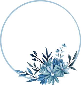 Blue Floral Bouquet With Watercolor png