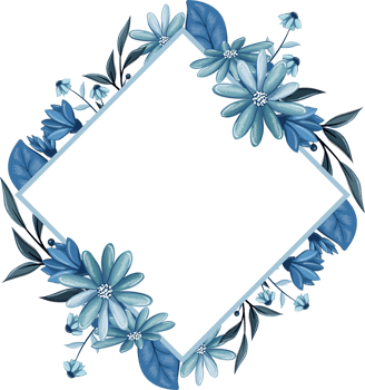 Blue Floral Bouquet With Watercolor png