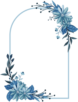Blue Floral Bouquet With Watercolor png