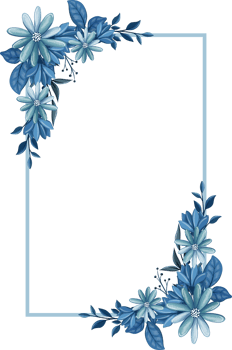 Blue Floral Bouquet With Watercolor png