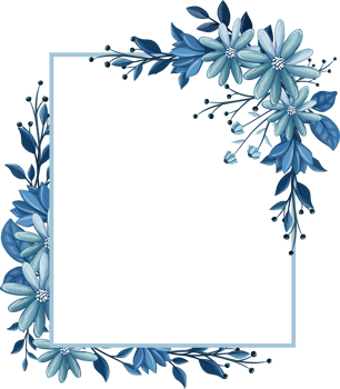 Blue Floral Bouquet With Watercolor png