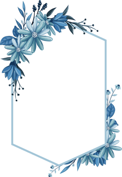 Blue Floral Bouquet With Watercolor png
