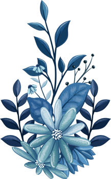 Blue Floral Bouquet With Watercolor png