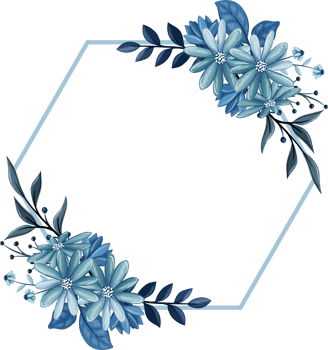 Blue Floral Bouquet With Watercolor png
