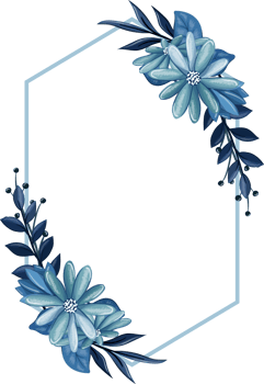 Blue Floral Bouquet With Watercolor png