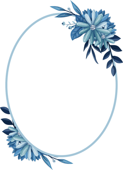 Blue Floral Bouquet With Watercolor png