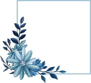 Blue Floral Bouquet With Watercolor png