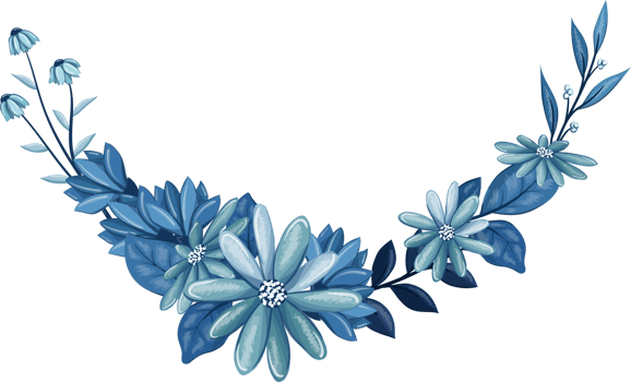 Blue Floral Bouquet With Watercolor png