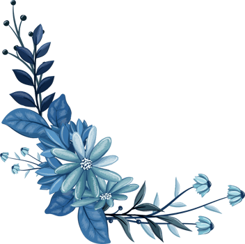 Blue Floral Bouquet With Watercolor png