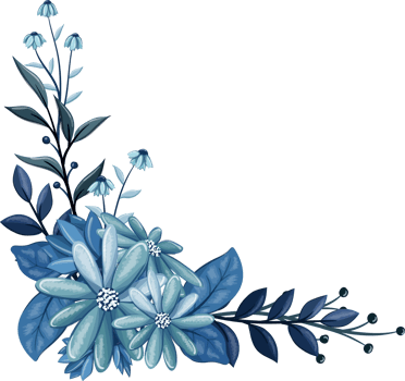 Blue Floral Bouquet With Watercolor png