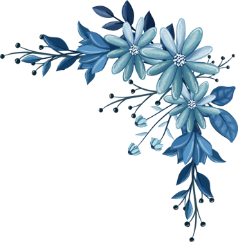 Blue Floral Bouquet With Watercolor png