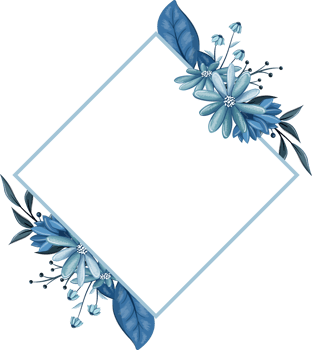 Blue Floral Bouquet With Watercolor png