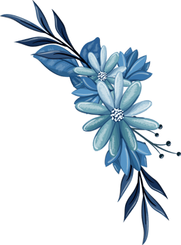 Blue Floral Bouquet With Watercolor png