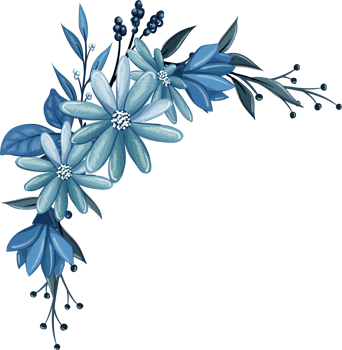 Blue Floral Bouquet With Watercolor png