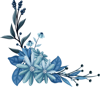 Blue Floral Bouquet With Watercolor png