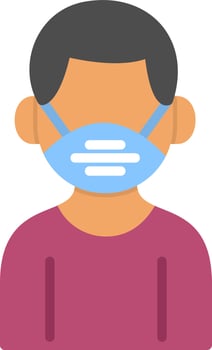 Man Wearing Mask Vector Icon Design
