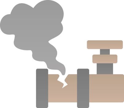 Gas Pipe Leak Vector Icon Design