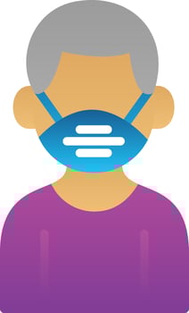 Man Wearing Mask Vector Icon Design