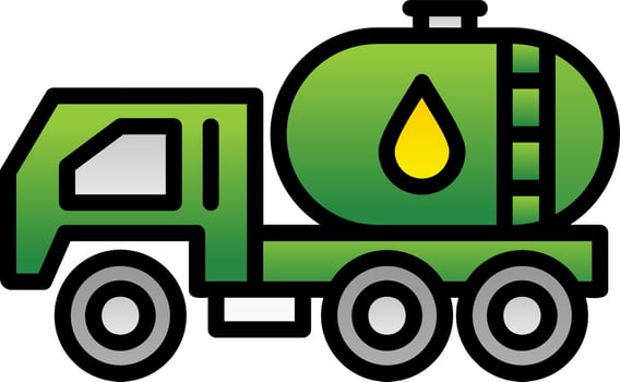 Oil Tanker Vector Icon Design