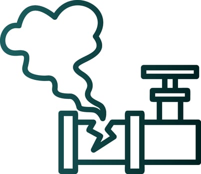 Gas Pipe Leak Vector Icon Design