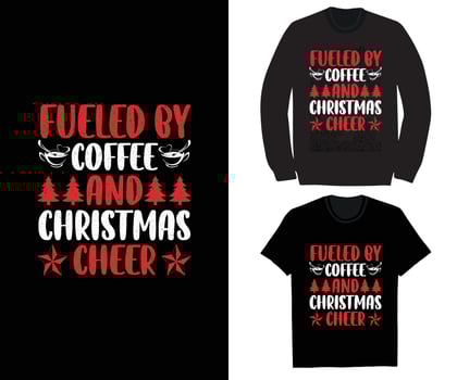 Fueled by coffee and christmas cheer vector
