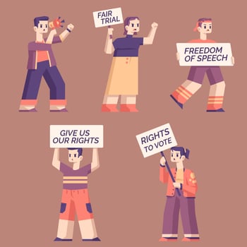 Civil Rights Character Set vector