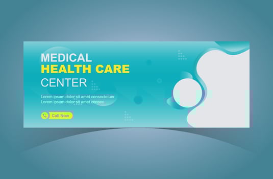 Medical Health Care Center Web Banner Design Template. Social Media Digital Marketing For Medical Health Care Cover. vector