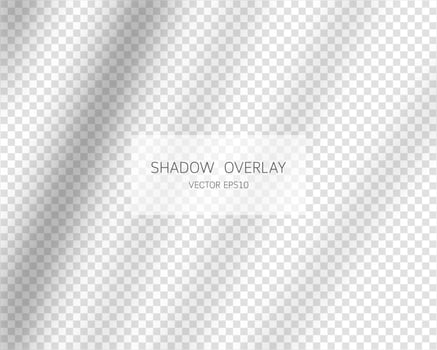 Shadow overlay effect. Natural shadows from window isolated on transparent background. Vector illustration.