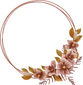 watercolor circle flower frame png