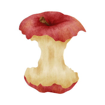 watercolor bitten apple apple png