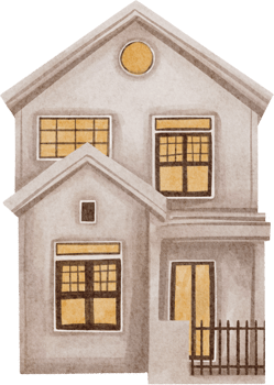 watercolor house illustration png