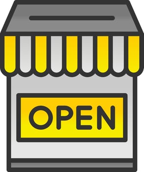 Shop Open Vector Icon Design
