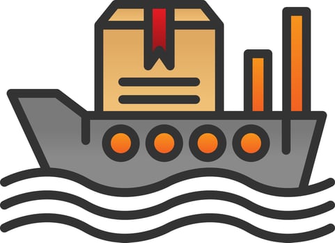 Worldwide Shipping Boat Vector Icon Design