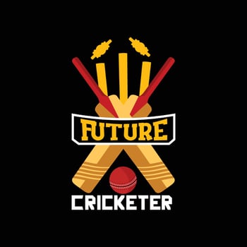 Future Cricketer vector t-shirt design. Cricket t-shirt design. Can be used for Print mugs, sticker designs, greeting cards, posters, bags, and t-shirts.