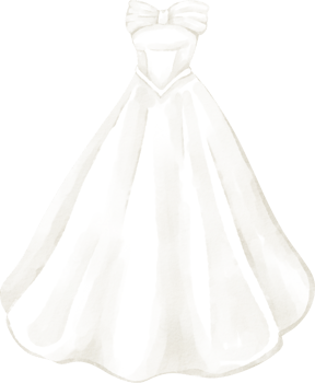 watercolor wedding dress png