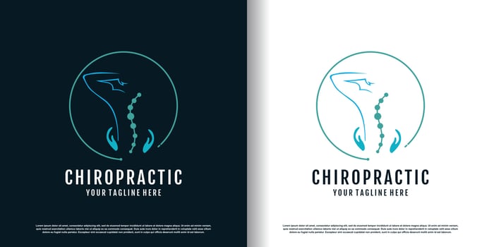 chiropractic logo design with creative concept premium vector