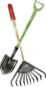 watercolor garden tool png