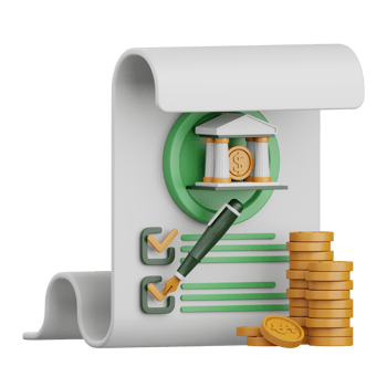 3d rendering bank account statement isolated useful for banking, money, finance and business design png