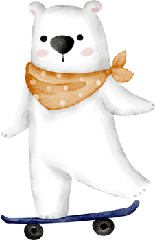watercolor white bear polar png