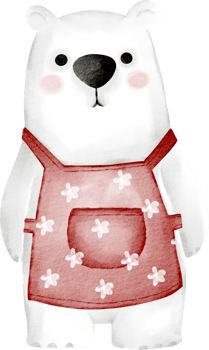 watercolor white polar bear png