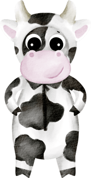 watercolor cute cow png