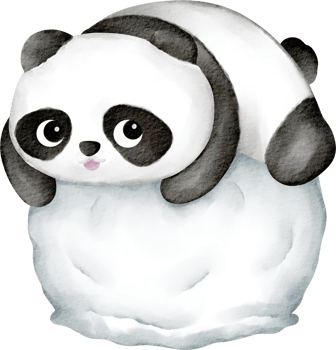 watercolor cute panda png