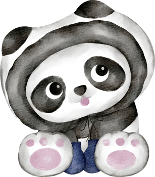 watercolor cute panda png