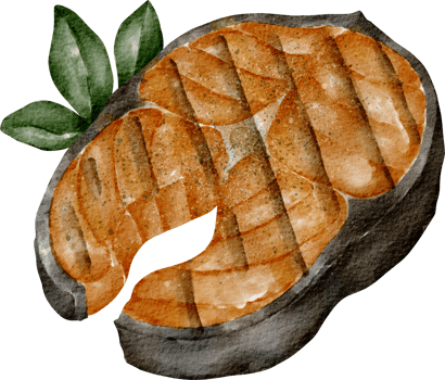 watercolor grilled salmon png
