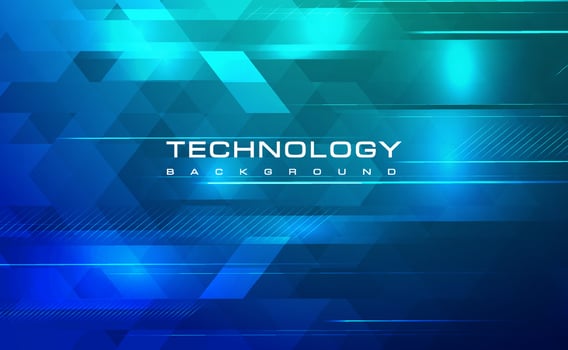 Digital technology banner blue green background concept, cyber technology polygonal, abstract tech, innovation future data, internet network, Ai big data, lines dots connection, illustration vector