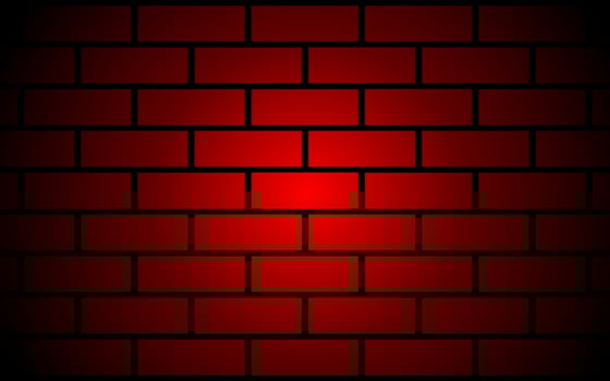 Red glowing brick wall free vector