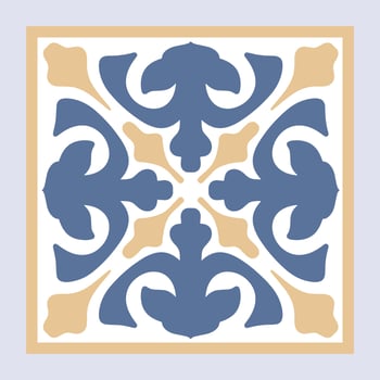 Vector Seamless Moroccan mosaic Tile with colorful Patchwork. Vintage blue Portugal azulejo, Mexican talavera, Italian majolica Ornament, Arabesque motif or spanish ceramic Mosaic