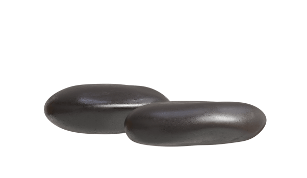 Two black stones-podiums on transparent background. Elegant stage for product, cosmetic presentation. Natural mock up. Pedestal or platform for beauty products. Spa stone. 3D rendering. png