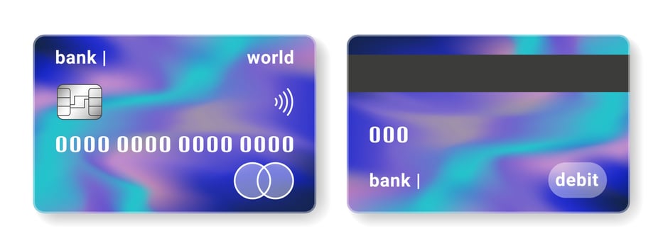 Credit cards. Template bank card. Conceptual business illustration with clipping mask. Vector illustration